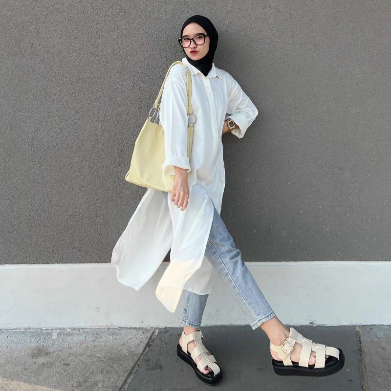 Marsya Tunik Rayon Polos Rayon Twill Kemeja Tunik Polos LD 115 by NAZIRA