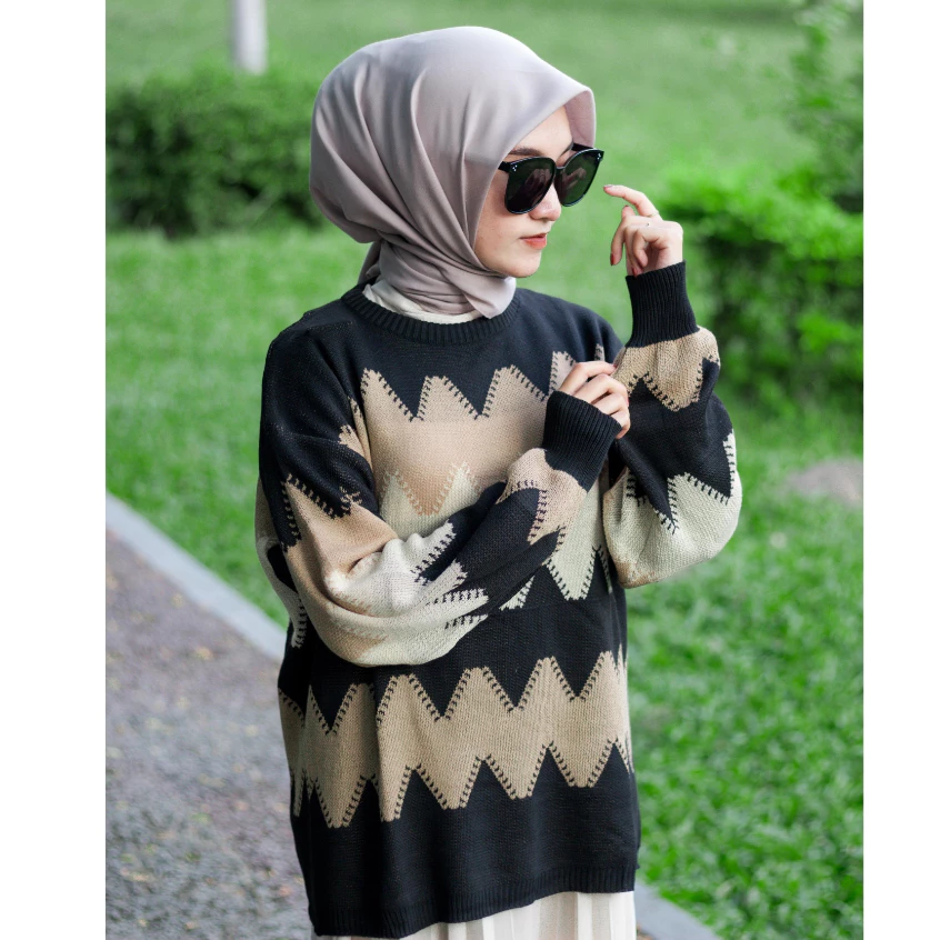 Elzaya | COD Meghan Knitwear Premium Oversize | Baju Atasan Wanita Bahan Rajut Halus Premium Tebal M