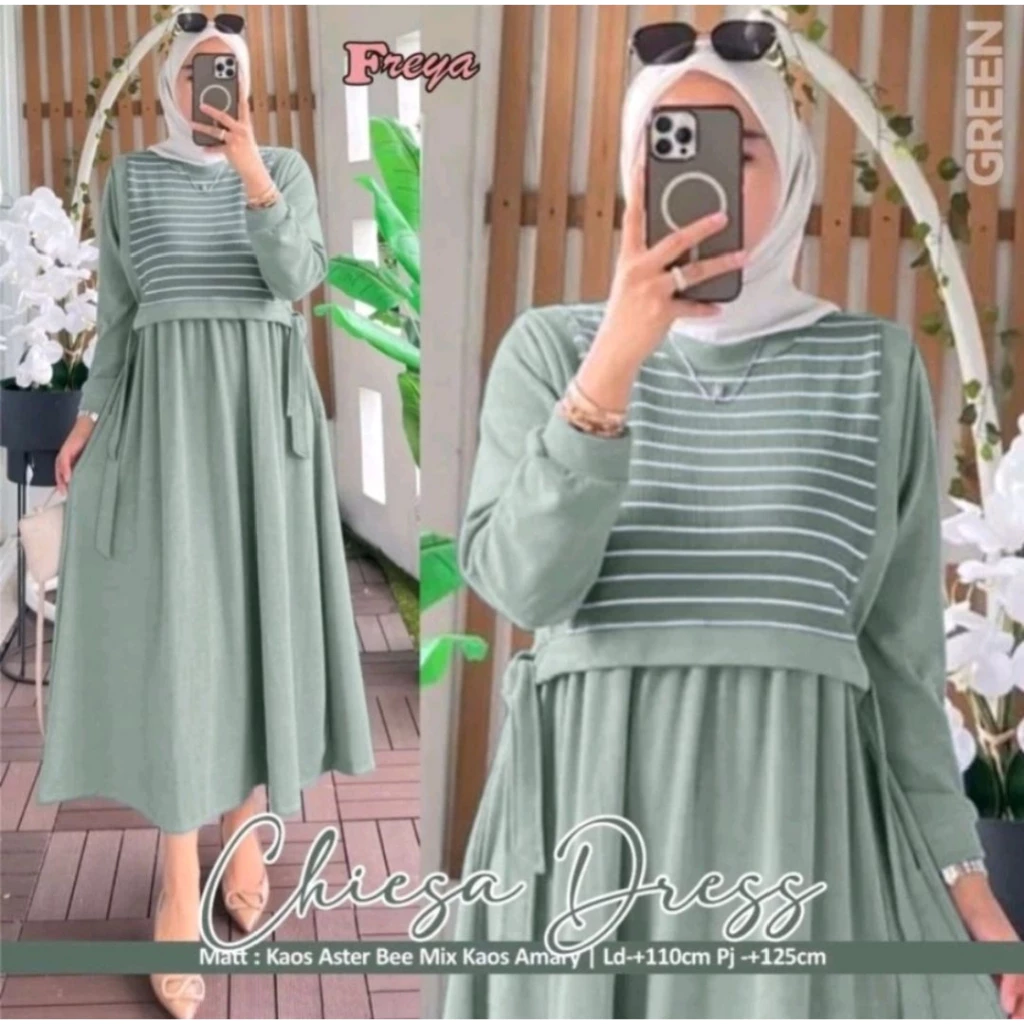 CHEISA DRESS TERBARU / DRESS KNIT SALUR / DRESS MUSLIM TRENDI MASA KINI