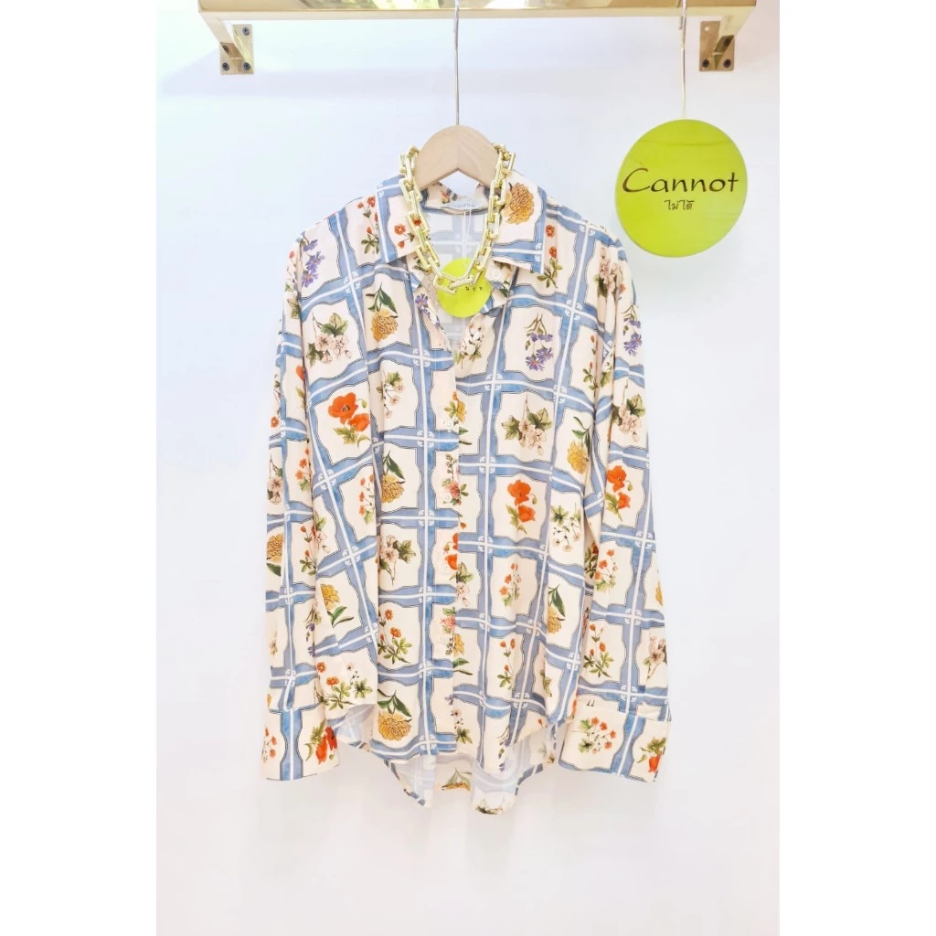 Kemeja Wanita Lengan Panjang Rayon Motif Lucu LD Besar Ready Stock BKK