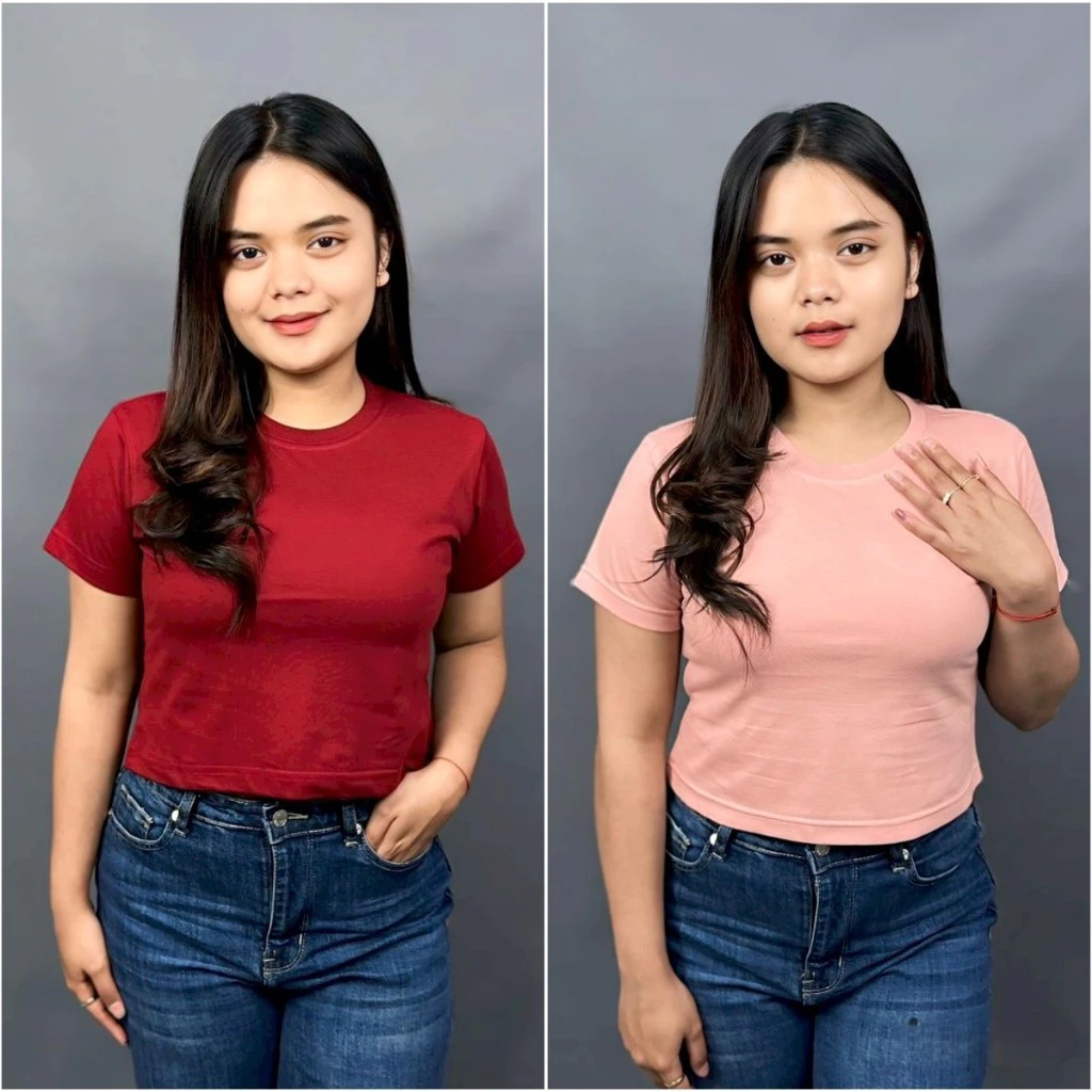 Crop Top Tee Kaos Wanita Atasan Kekinian