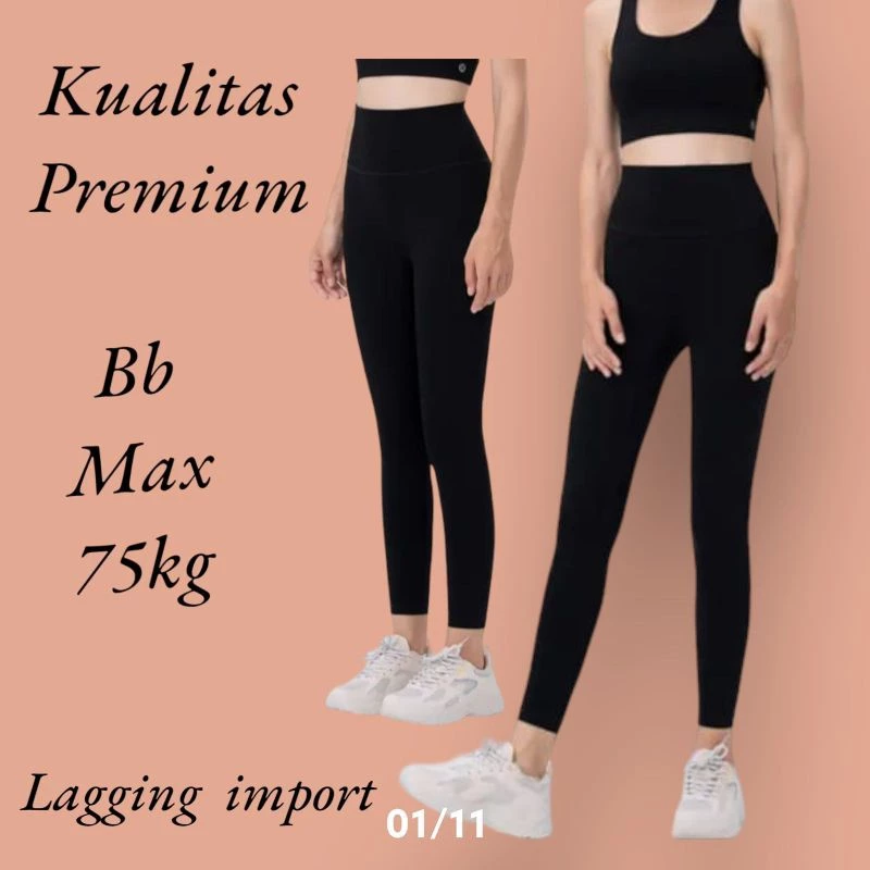 Legging Wanita Premium Tebal Motif Polos Hitam Inner Basic Inner Lejing Import Dewasa Jumbo Lejing Sport Legging Running
