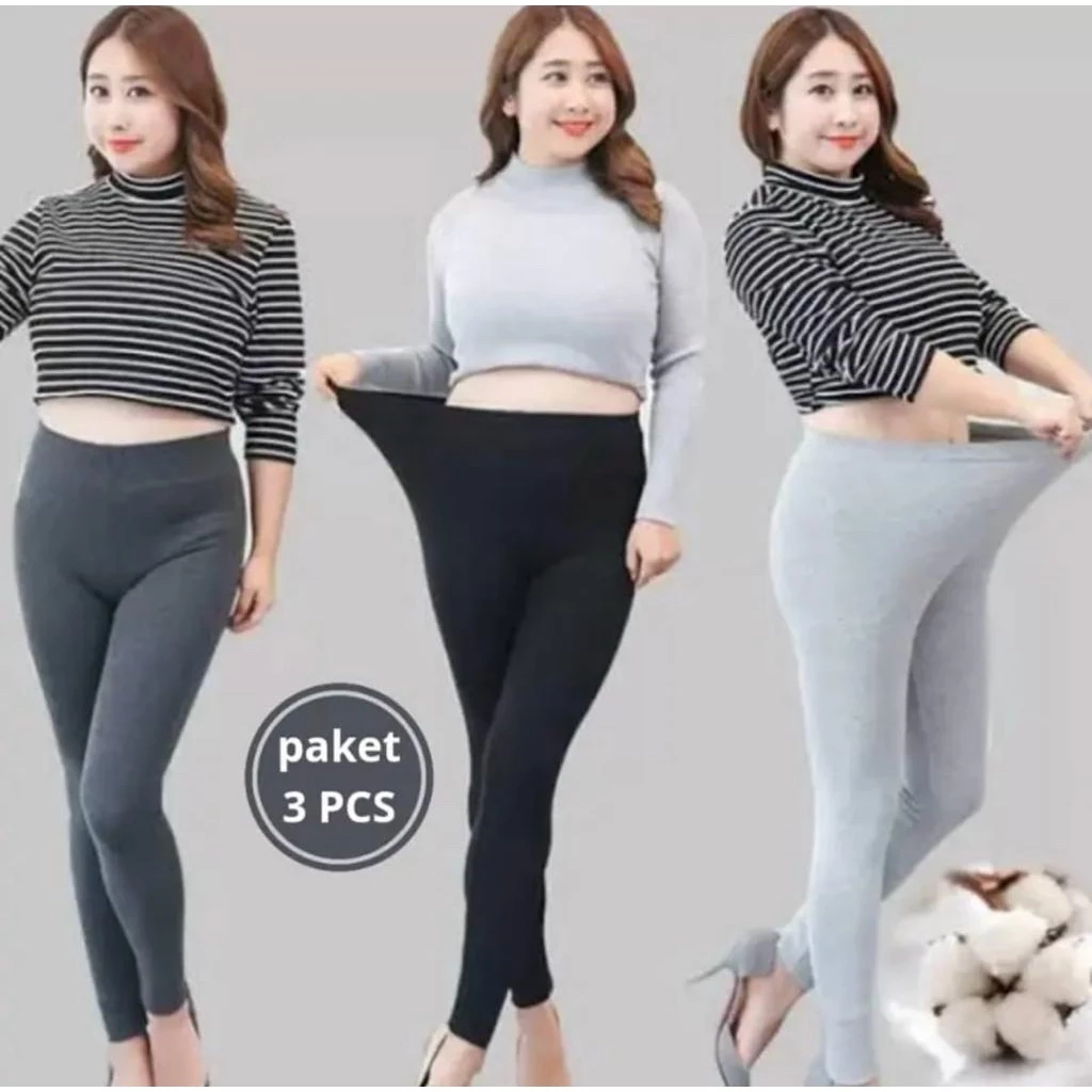 PAKET 3 PCS Legging Wanita Bahan Kaos Import Legging Jumbo Legging Panjang Sport Lejing Hijab Legging Ibu Hamil