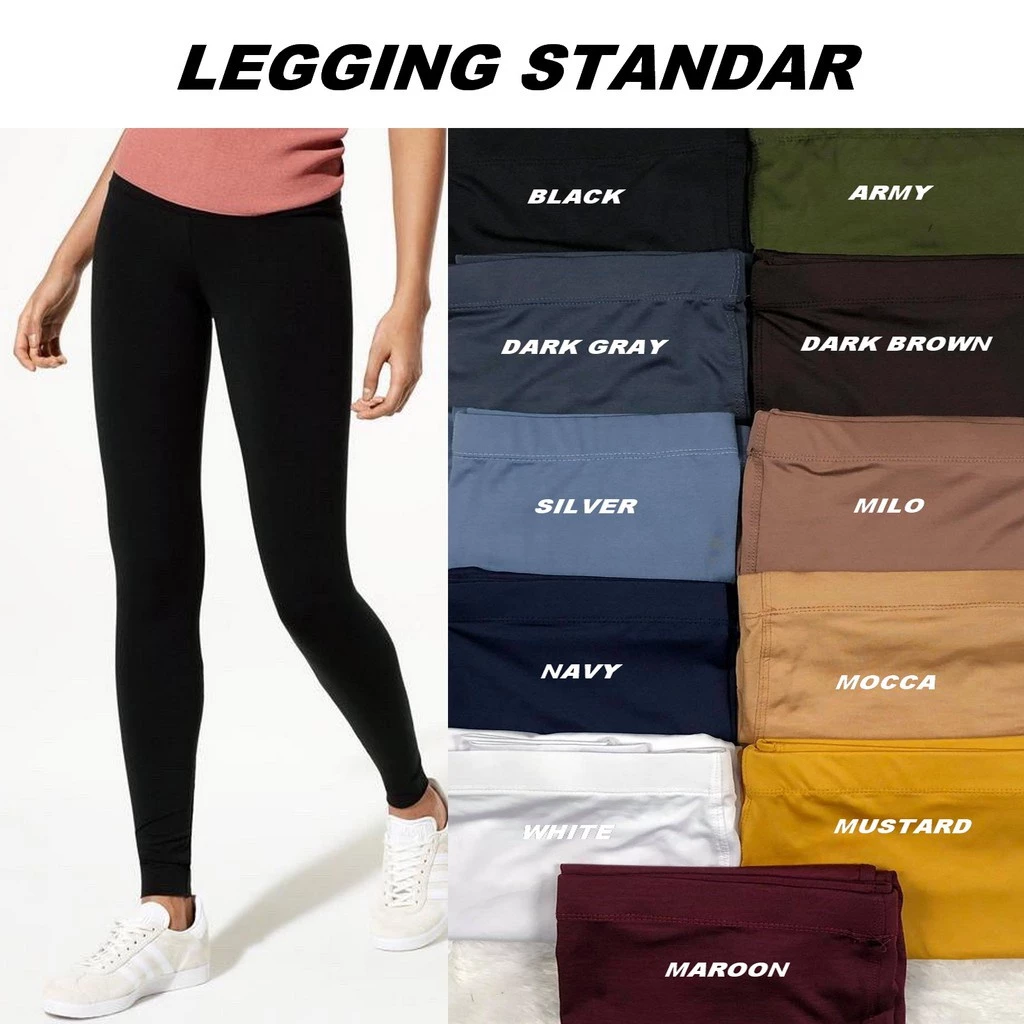 Leging Lari Wanita Legging Spandek Panjang Standar dan Jumbo Leging Tebal Wanita Leging Wanita Tebal Premium Import